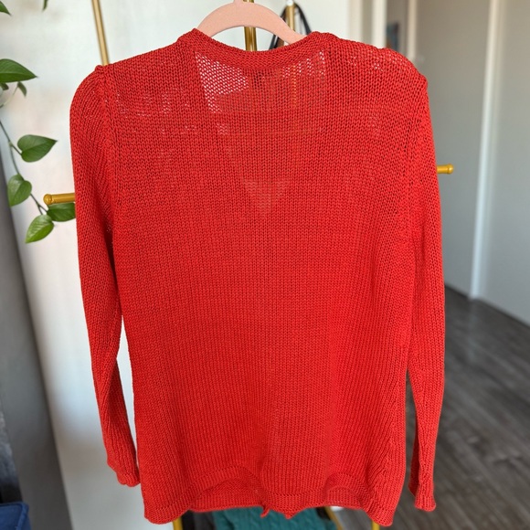 Like New Talbots Reddish Orange Women's Cardigan Sweater 100% cotton 🌱 - Picture 3 of 6